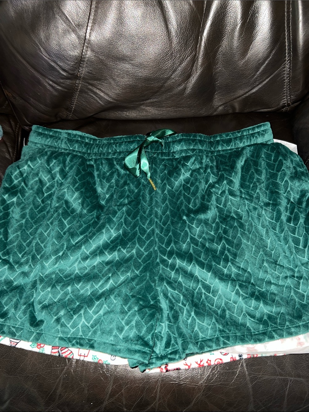 NWT 2 Pair of Women’s Christmas Themed Sleep/Lounge Shorts with Satin Tie